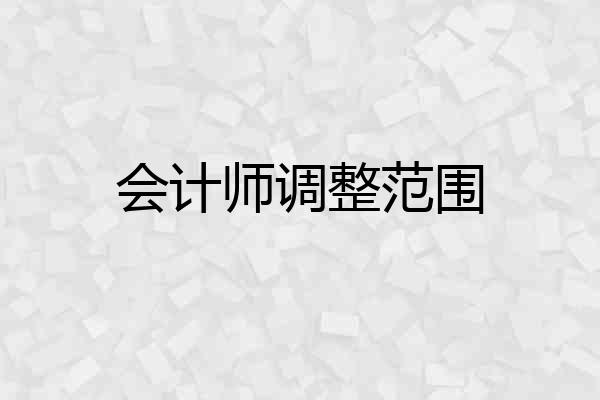 会计师调整范围