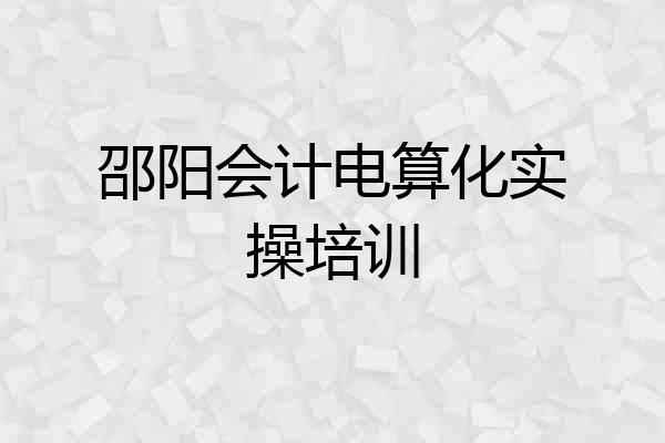 邵阳会计电算化实操培训