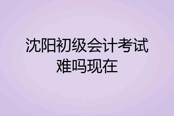 沈阳初级会计考试难吗现在