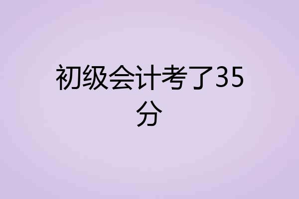 初级会计考了35分