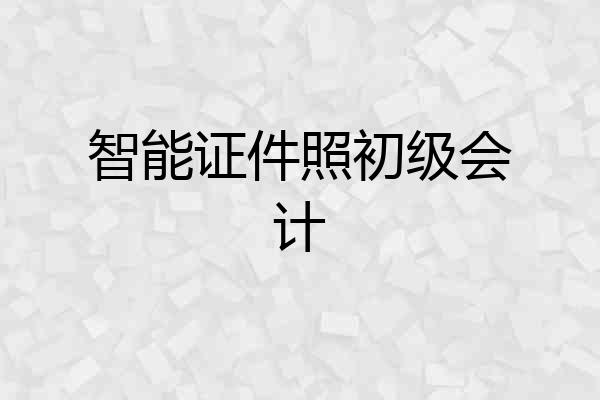 智能证件照初级会计