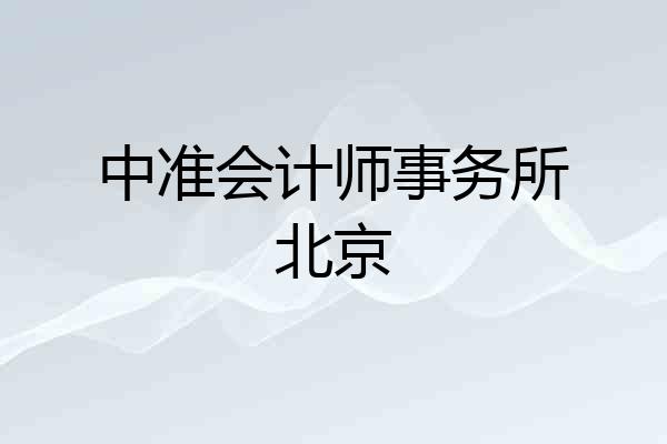 中准会计师事务所北京
