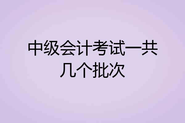 中级会计考试一共几个批次