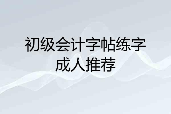 初级会计字帖练字成人推荐
