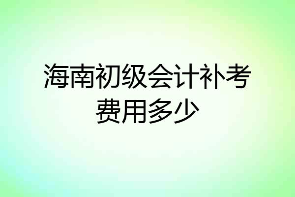 海南初级会计补考费用多少