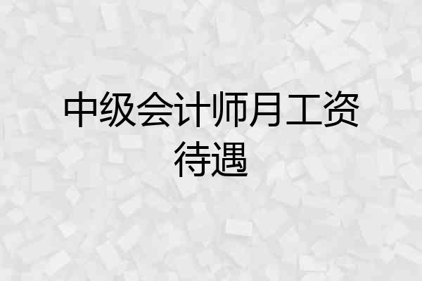 中级会计师月工资待遇