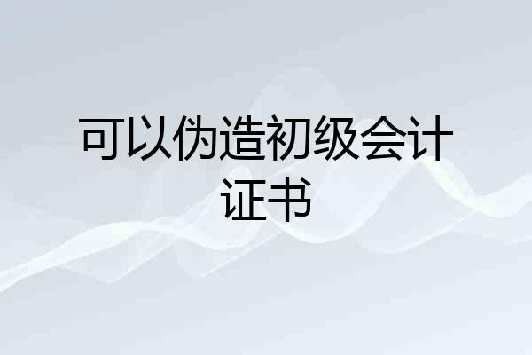 可以伪造初级会计证书