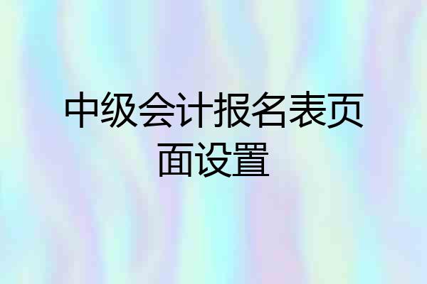 中级会计报名表页面设置