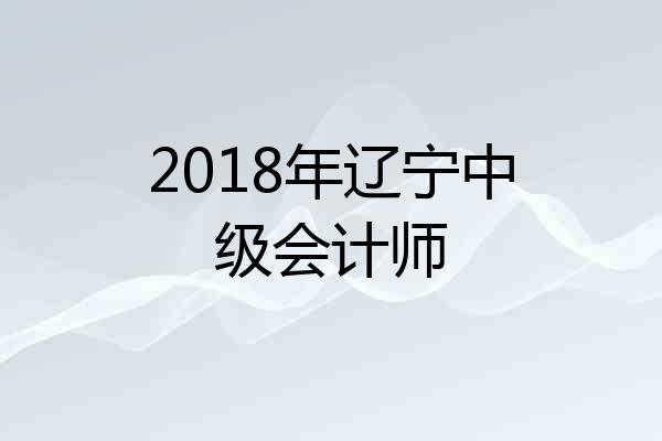 2018年辽宁中级会计师