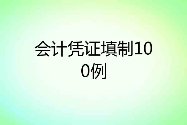 会计凭证填制100例