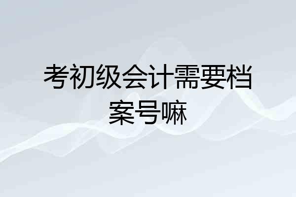 考初级会计需要档案号嘛