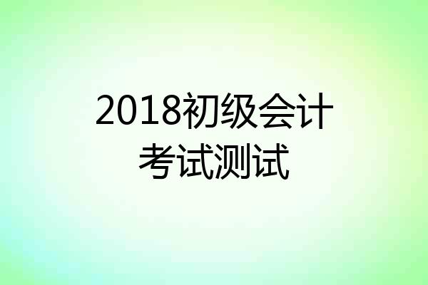 2018初级会计考试测试