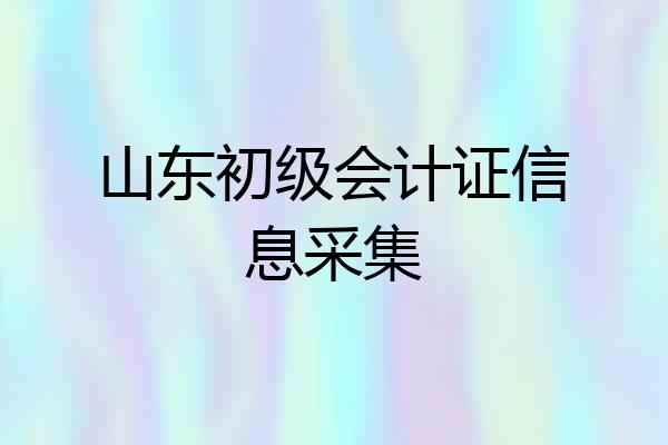 山东初级会计证信息采集