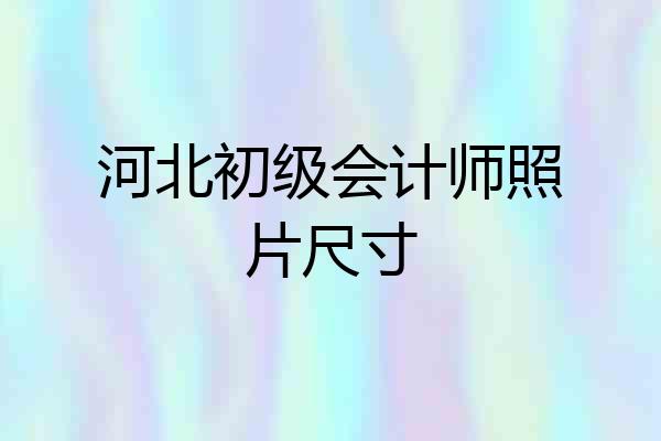 河北初级会计师照片尺寸