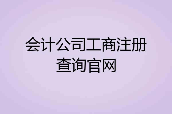 会计公司工商注册查询官网