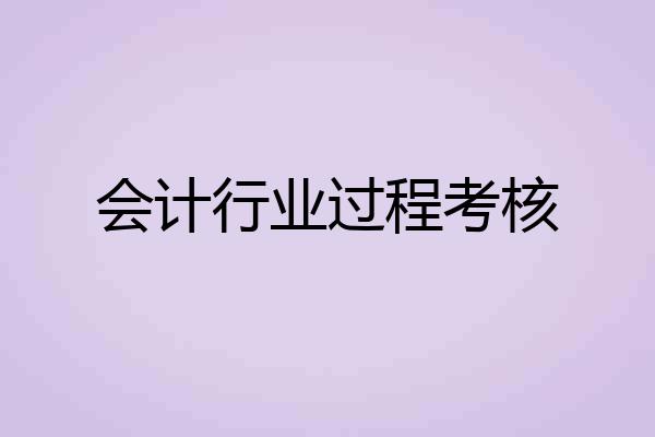 会计行业过程考核
