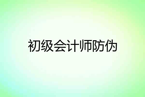 初级会计师防伪
