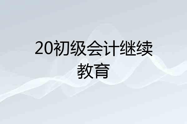 20初级会计继续教育