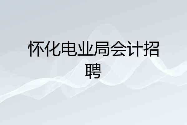 怀化电业局会计招聘