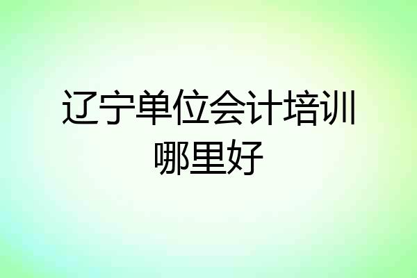 辽宁单位会计培训哪里好