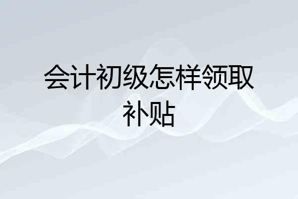 会计初级怎样领取补贴