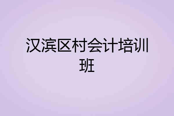 汉滨区村会计培训班