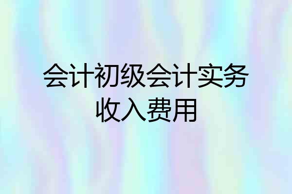 会计初级会计实务收入费用