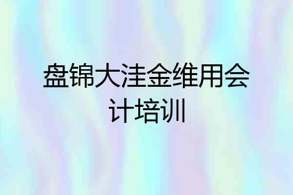盘锦大洼金维用会计培训