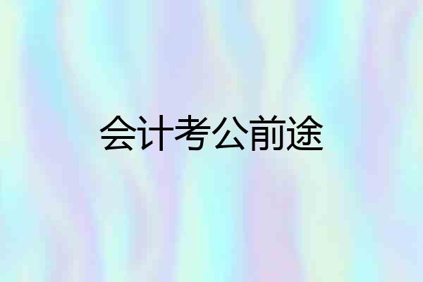 会计考公前途