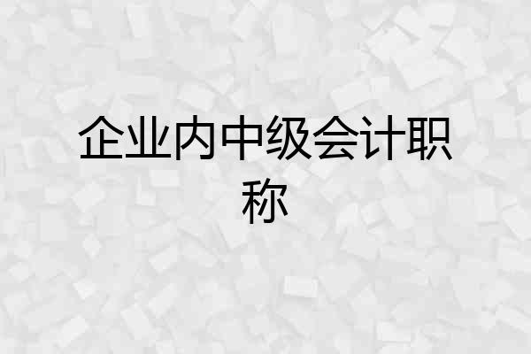 企业内中级会计职称