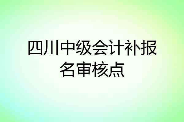 四川中级会计补报名审核点