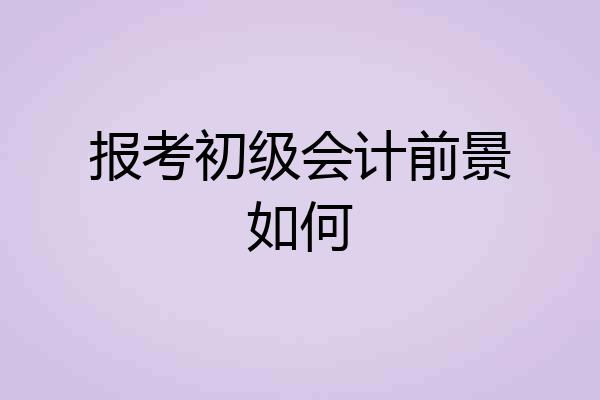 报考初级会计前景如何