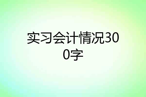 实习会计情况300字
