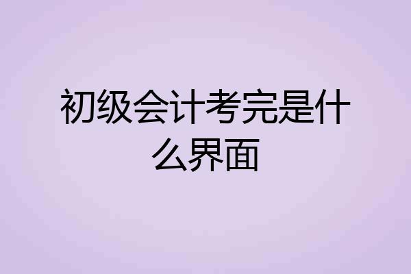 初级会计考完是什么界面