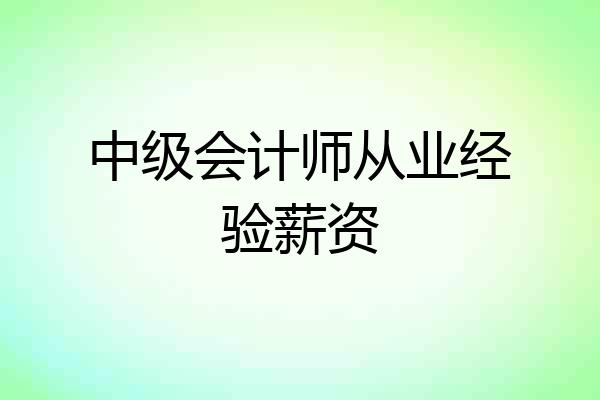 中级会计师从业经验薪资