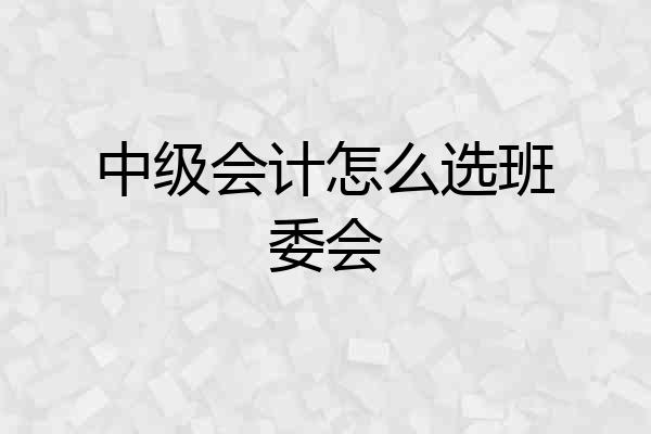 中级会计怎么选班委会