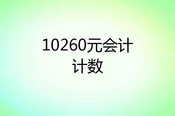 10260元会计计数