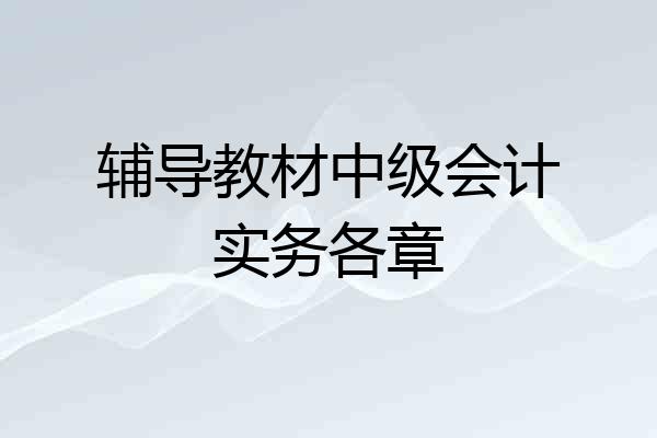 辅导教材中级会计实务各章