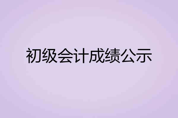 初级会计成绩公示