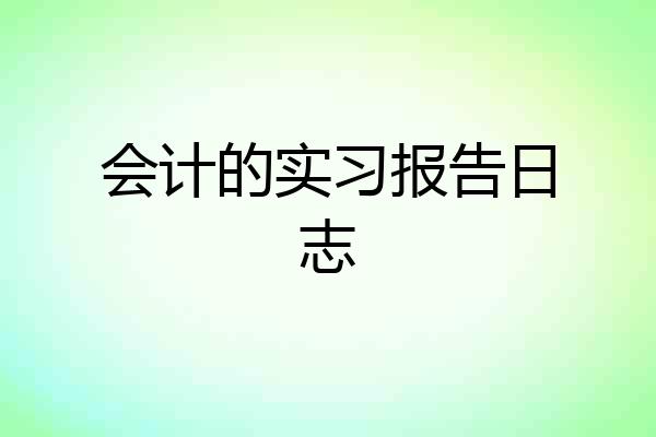 会计的实习报告日志