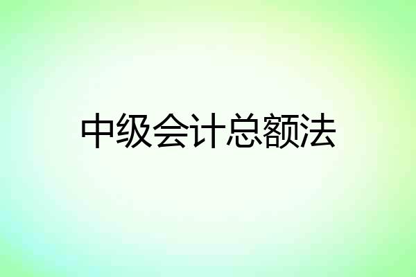 中级会计总额法