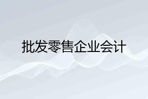 批发零售企业会计