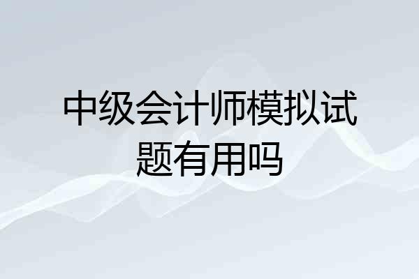 中级会计师模拟试题有用吗