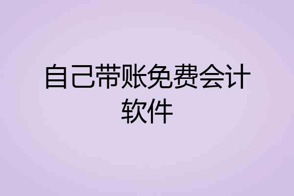 自己带账免费会计软件
