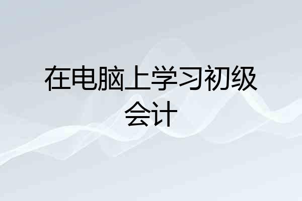 在电脑上学习初级会计