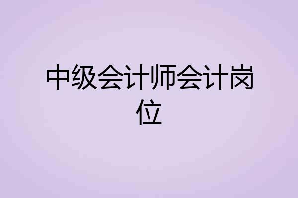 中级会计师会计岗位