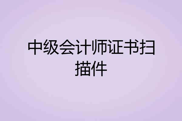 中级会计师证书扫描件