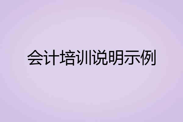 会计培训说明示例