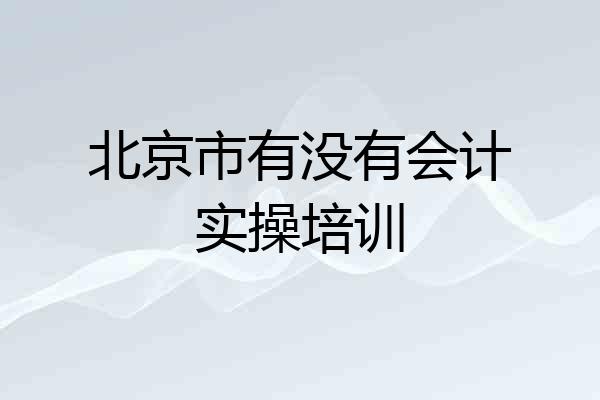 北京市有没有会计实操培训