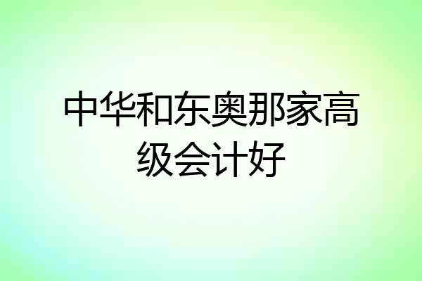 中华和东奥那家高级会计好